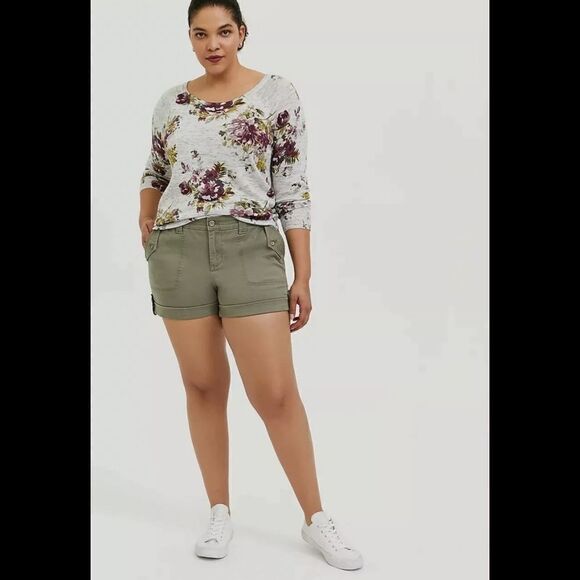 Torrid Light Grey Ribbed Floral Lightweight Sweater Plus Size 3 3X - Picture 1 of 9
